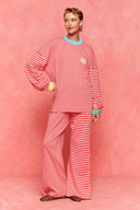 karavan loungewear planet fall winter 26' collection mellow trousers pink red lines
