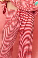 karavan loungewear planet fall winter 26' collection mellow trousers pink red lines