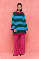 karavan fall winter 26' collection adeline knitted pullover green ciel