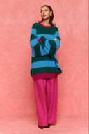 karavan fall winter 26' collection adeline knitted pullover green ciel