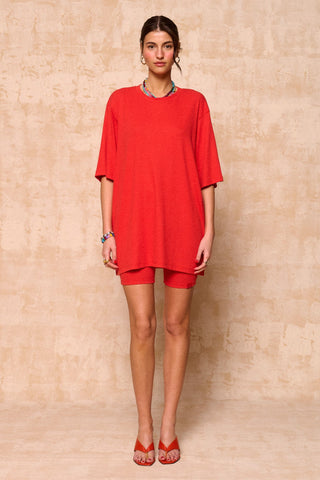 karavan clothing fashion krvn spring summer 26 nai collection scarlett tee coral red