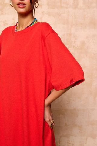 karavan clothing fashion krvn spring summer 26 nai collection scarlett tee coral red