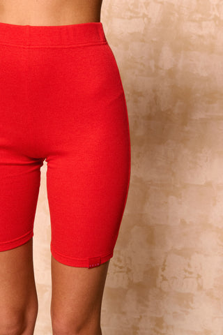 karavan clothing fashion krvn spring summer 26 nai collection mia biker shorts coral red