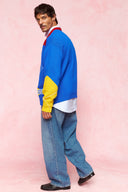 karavan men fall winter 26' collection xavier knitted pullover red blue yellow