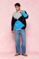 karavan men fall winter 26' collection xavier knitted pullover black grey blue