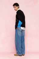 karavan men fall winter 26' collection xavier knitted pullover black grey blue