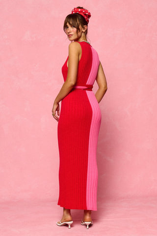 karavan clothing fashion spring summer 26 nai collection mindy knitted dress candy pink red