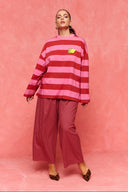 karavan fall winter 26' collection britt longsleeve pink red lines