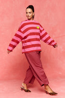 karavan fall winter 26' collection britt longsleeve pink red lines