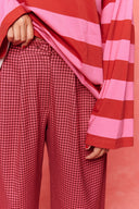 karavan fall winter 26' collection mira trousers checked fuchsia