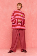karavan fall winter 26' collection britt longsleeve pink red lines