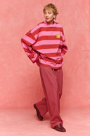 karavan fall winter 26' collection britt longsleeve pink red lines