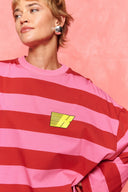 karavan fall winter 26' collection britt longsleeve pink red lines