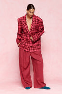 karavan fall winter 26' collection mira trousers checked fuchsia