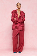karavan fall winter 26' collection elaya jacket checked fuchsia