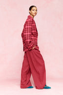 karavan fall winter 26' collection mira trousers checked fuchsia