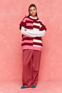 karavan fall winter 26' collection mira trousers checked fuchsia