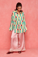 karavan fall winter 26' collection mathy shirt pink yellow bordeaux