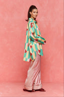 karavan fall winter 26' collection mathy shirt pink yellow bordeaux