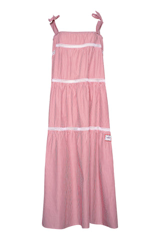 karavan clothing fashion spring summer 26 nai weekendwear collection muse dress red stripes