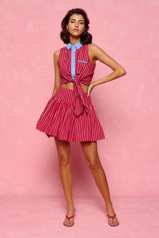 karavan clothing fashion spring summer 26 nai collection valerie cropped shirt red stripes