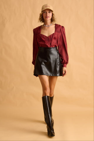 karavan clothing fashion fall winter 25 homecoming krvn collection lia shirt bordeaux