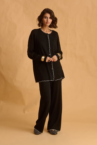 karavan clothing fashion fall winter 25 homecoming krvn collection cherith knitted shirt black