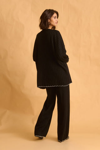 karavan clothing fashion fall winter 25 homecoming krvn collection cherith knitted shirt black