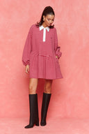 karavan fall winter 26' collection noel mini dress pink red lines