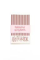 karavan planet fall winter 26' collection notebook paper burgundy stripes