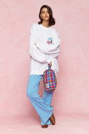 karavan loungewear planet fall winter 26' collection glaze pouch checked multicolor