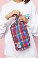 karavan loungewear planet fall winter 26' collection glaze pouch checked multicolor