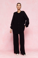 karavan fall winter 26' collection manuela knitted cardigan black