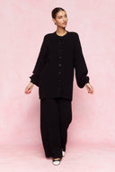 karavan fall winter 26' collection manuela knitted cardigan black