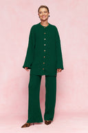 karavan fall winter 26' collection manuela knitted cardigan green