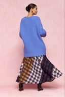 karavan fall winter 26' collection brita skirt checked mustard blue ivory