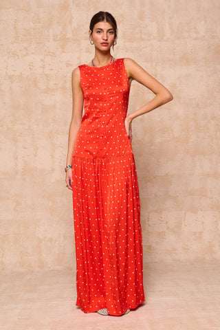 karavan clothing fashion krvn spring summer 26 nai collection paisley dress polka red
