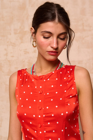 karavan clothing fashion krvn spring summer 26 nai collection paisley dress polka red