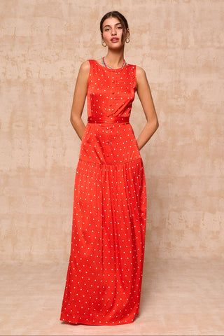 karavan clothing fashion krvn spring summer 26 nai collection paisley dress polka red