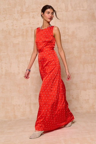 karavan clothing fashion krvn spring summer 26 nai collection paisley dress polka red