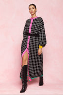 karavan fall winter 26' collection pixel knitted dress black white square