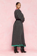 karavan fall winter 26' collection pixel knitted dress black white square