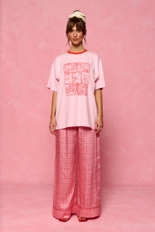 karavan clothing fashion spring summer 26 nai collection comic strip tee pink