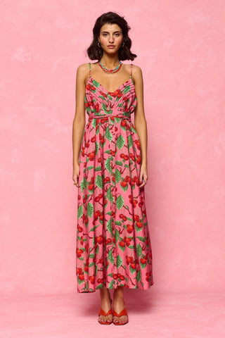 karavan clothing fashion spring summer 26 nai collection priscilla dress cherries pink