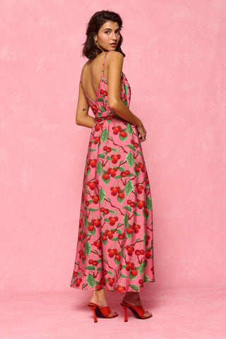 karavan clothing fashion spring summer 26 nai collection priscilla dress cherries pink