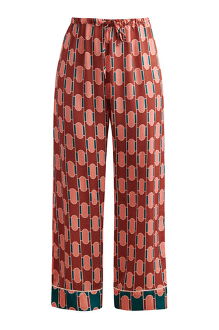 karavan clothing that moment spring summer collection Silk Pyjamas green tiles