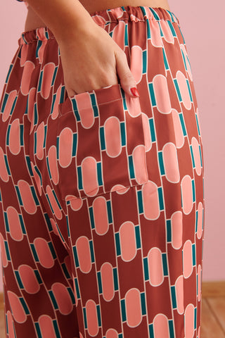karavan clothing that moment spring summer collection Silk Pyjamas green tiles