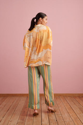 karavan clothing that moment spring summer collection Silk Pyjamas Floral Yellow