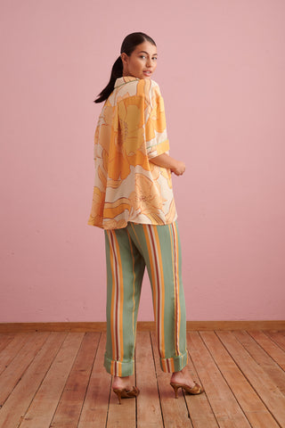 karavan clothing that moment spring summer collection Silk Pyjamas Floral Yellow