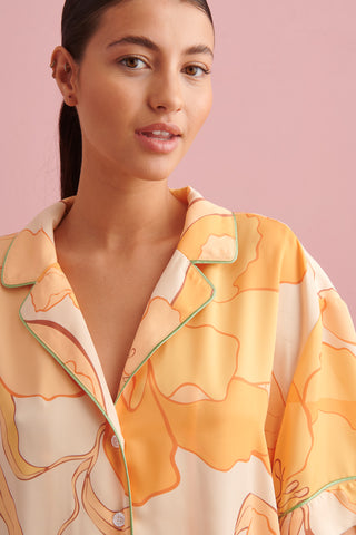 karavan clothing that moment spring summer collection Silk Pyjamas Floral Yellow